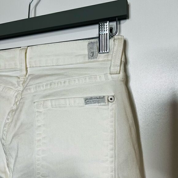 7 For All Mankind White Skinny Crop & Roll Jeans NWT! - Picture 12 of 16